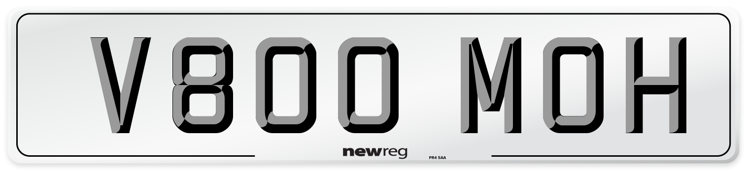 V800 MOH Number Plate from New Reg